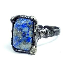 Lapis lazuli adjustable ring